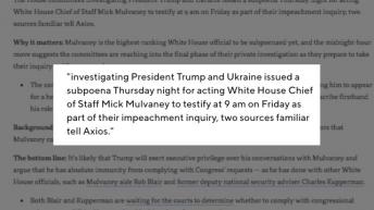 Report: House Democrats Subpoena Mick Mulvaney