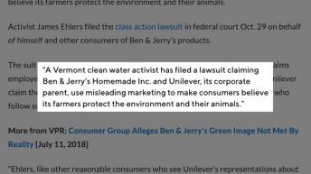 Ben & Jerry's Faces Lawsuit Over 'Happy Cows' Claim