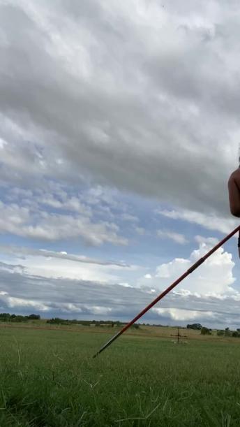 Dog is Tired of Human Playing With Javelin