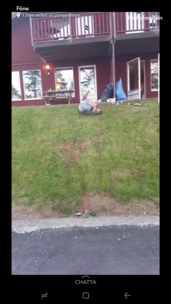Drunk man rolls down a hill