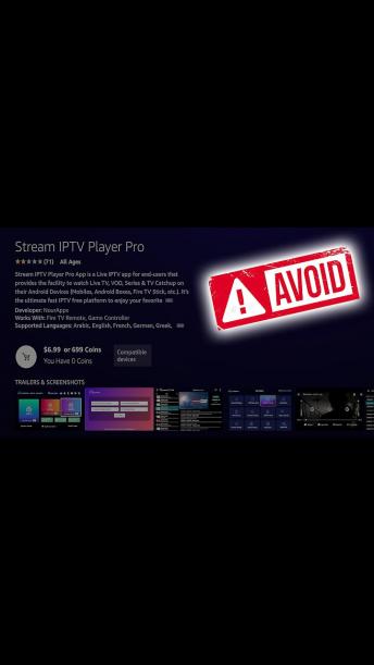 Avoid this IPTV Player in the Amazon App Store 🛑