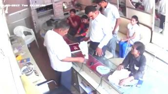 Stupid thief gets caught after stealing jewellery and runs away!!