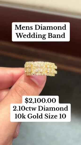 Real Gold & Natural Diamond Men's Wedding Band