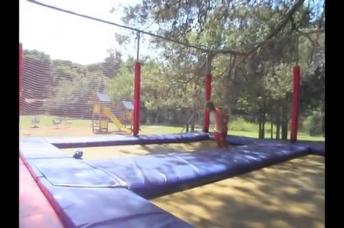 Stunt on trampoline