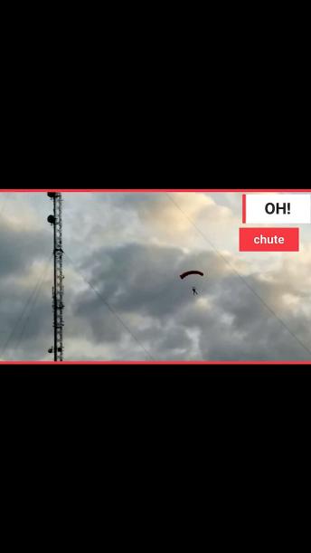 Dramatic moment two base jumpers leap from a 1,200FT high structure