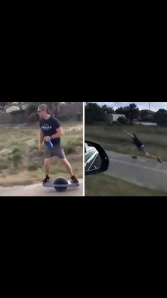 Wheel Of Mis-fortune: One Wheel Rider Smashes Face First Into Pavement