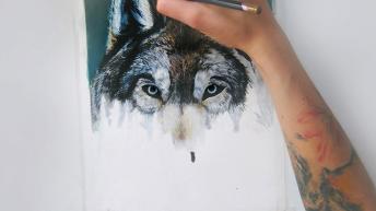 Incredible Wolf Time Lapse Drawing Made By Finish Artist Camilla Haggblom 