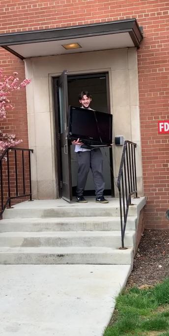 TV Takes a Spill Down the Steps