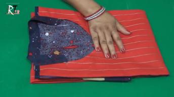 Half collar neck kurti cutting and stitching