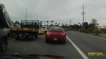 Dramatic Dashcam Footage Shows Plane Crash 