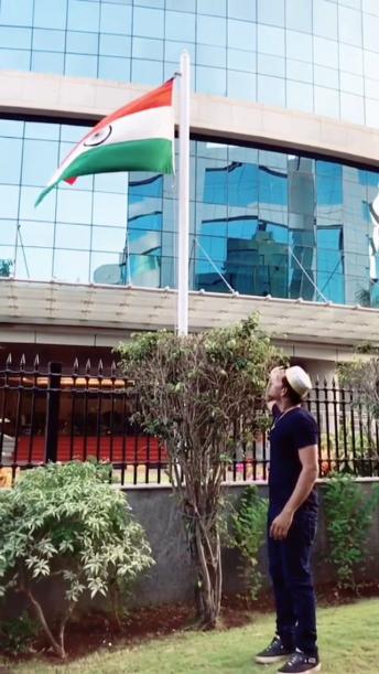 I m proud of myself because I m an Indian Muslim n feel proud to salute the national flag