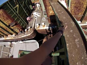 Daredevil Makes A Daring Jump In The Slit Between Old Ships