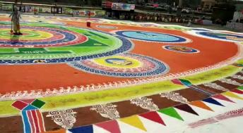 Amazing #huge #enormous #detailed rangoli #epic #design #creative