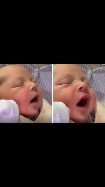 Newborn baby destined to become an opera singer